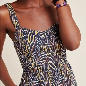 Anthropologie Jamie Zebra Peplum Tank